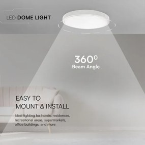 LED fürdőszobai mennyezeti lámpa 36W, 230V, IP44, 4000K, 35 cm, fehér