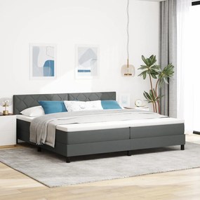 Boxspring Ágy Mattal Sötétszürke 200x200 cm Szövet