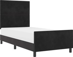 vidaXL Boxrugós ágy fejtámlával Fekete 80 x 200 cm Bársony
