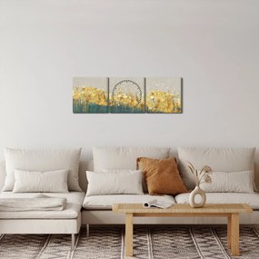 Kép - Textúra arany díszítéssel (órával) (90x30 cm)