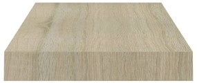 4 db tölgyszínű MDF lebegő fali polc 40 x 23 x 3,8 cm