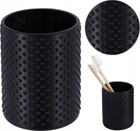 Fürdőszobai Üvegpohár 330 ML Fogkrém Fekete Elegáns