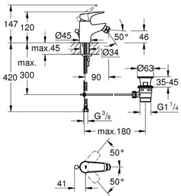 GROHE 23770000 - Bidécsaptelep START FLOW fényes króm