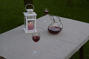 Lenvászon abrosz natúr lenvászon nagy, kézzel varrott 145x100 cm