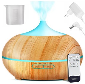 Fahatású ultrahangos párásító, aroma diffúzor ionizátor RGB LED lámpa + távirányító, VG