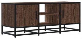barna tölgy színű szerelt fa és fém TV-szekrény 100x35x41 cm