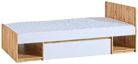 Egyszemélyes ágy typ AR9 90x195 cm Alishia (fehér matt + wotan tölgy). 1040732