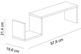 Fali polc BIENCE 21,4x87,8 cm fehér