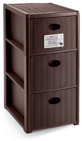 STEFANPLAST Tároló polc Elegance Slim, 3 fiókos, barna