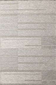 Kültéri Zsinóros Szőnyeg Teraszra Szürke Bézs Rojtokkal Oria 120x170 cm