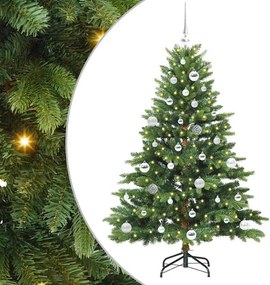 vidaXL Mű karácsonyfa 150 LED-del állvánnyal Zöld 150 cm PE és PVC