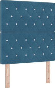 vidaXL LED ágytámla LED -es lámpákkal Sötét kék 80 cm Poliészter