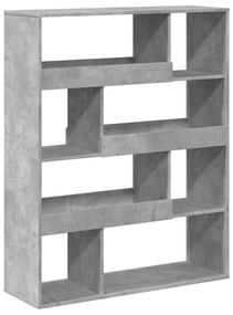 betonszürke szerelt fa könyvespolc 100 x 33 x 125,5 cm