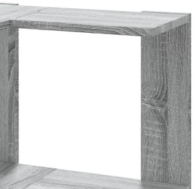 3 szintes szürke szerelt fa sarok könyvespolc 50 x 50 x 102 cm