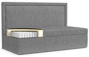 Szürke kárpitozott egyszemélyes ágy 90x200 cm Scala – Maison de Rêve