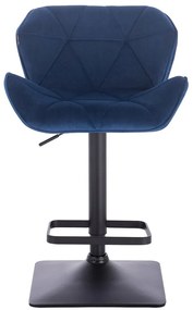 HR111KW Tengerkék modern velúr szék fekete lábbal