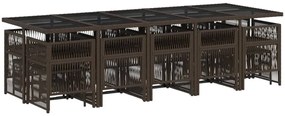 vidaXL 15 részes barna polyrattan kerti ülőgarnitúra párnákkal