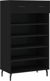 vidaXL fekete szerelt fa cipőszekrény 60 x 35 x 105 cm