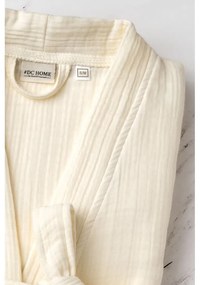 Krémszínű muszlin fürdőköpeny L/XL Kimono – Foutastic