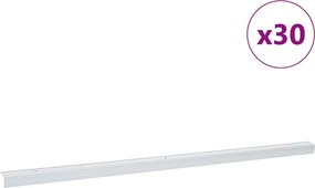 vidaXL Lépcsőélvédők 30 pcs Ezüst 67 x 3 x 2 cm Alumínium