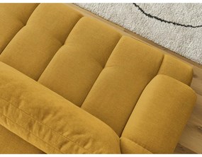 Mustársárga kinyitható-tárolóhelyes kanapé 251 cm Fuji – Bobochic Paris