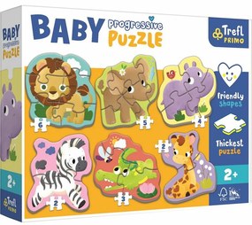 Trefl Baby Szafari puzzle, 6az1-ben (2-6 darab)