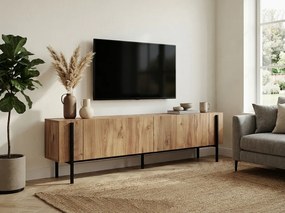 TV szekrény ZENORI 180 cm, atlanti fenyő/fekete