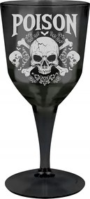 Pohár fekete koponyás Poison Méreg Halloween 9x19cm