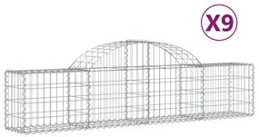 9 db íves horganyzott vas gabion kosár 200x30x40/60 cm