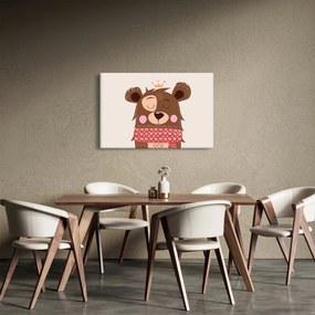 Kép - Teddy maci piros sállal (90x60 cm)
