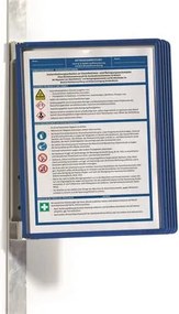 Bemutatótábla tartó, fali, mágneses, 5 db bemutatótáblával, DURABLE VARIO® 5 MAGNET, sötétkék (DB591407)
