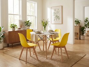 Sárga KITO szék bükkfa lábakkal