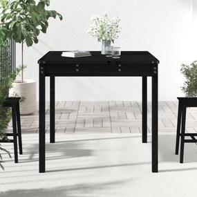 fekete tömör fenyőfa kerti asztal 82,5 x 82,5 x 76 cm