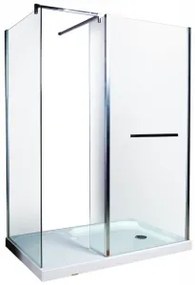 Sanotechnik Walk-In sarokkabin, zuhanytálcával, előfülkével E129C 145x90x190 cm