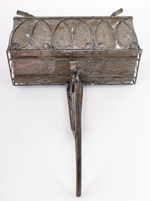 Ezüst fém virágtartó 30,5x33x18cm