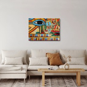 Egyiptomi motívumú kép (üvegen) (70x50 cm)