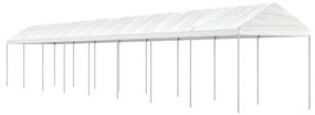 fehér polietilén pavilon tetővel 17,84 x 2,28 x 2,69 m