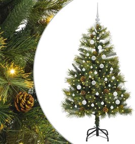 vidaXL Műanyag Hajtogatós Karácsonyfa Tojásokkal Zöld 150 cm