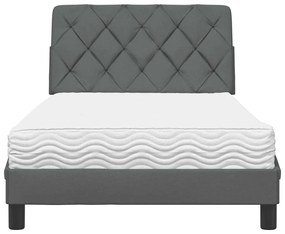 sötétszürke szövet ágy matraccal 100x200 cm