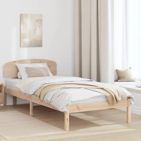 Ágykeret Fejtámlával 75x190 cm Tömör Fenyő