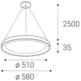 LED2 - LED Csillár zsinóron BELLA LED/48W/230V 3000K/4000K fekete