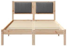 Ágykeret Kárpitozott Fejtámlával Sötétszürke 120 x 200 cm