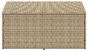 bézs polyrattan kerti tárolóláda 110x50x58 cm