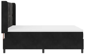 Boxspring Ágy Mattal és LED Fekete 160x200 cm Bársonyos