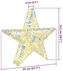 3D Csillag 50 LED-del Meleg fehér 55 x 52.5 x 9 cm PET