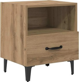 vidaXL Éjjeliszekrény fiókkal Artisan tölgy 40 x 35 x 47,5 cm Faanyag