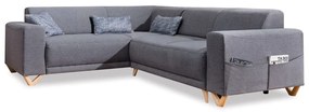 Szürke kinyitható-tárolóhelyes sarokkanapé (bal oldali-L alakú) Classy Sophie – Miuform