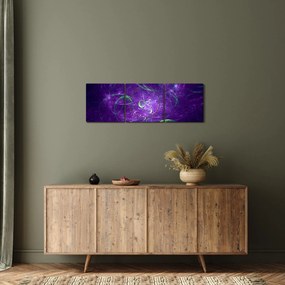 Kép - lila absztrakció (órával) (90x30 cm)