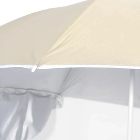 Homokszínű strandnapernyő oldalfalakkal 215 cm