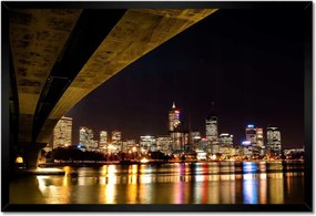 Poszterek keretben 60x40 Éjszakai kép híddal